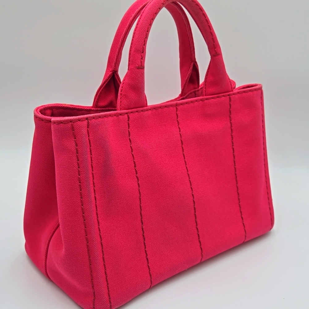 PRADA Canvas Canapa Tote Cotton Denim B2439G Pink - COA included - Picture 8 of 12